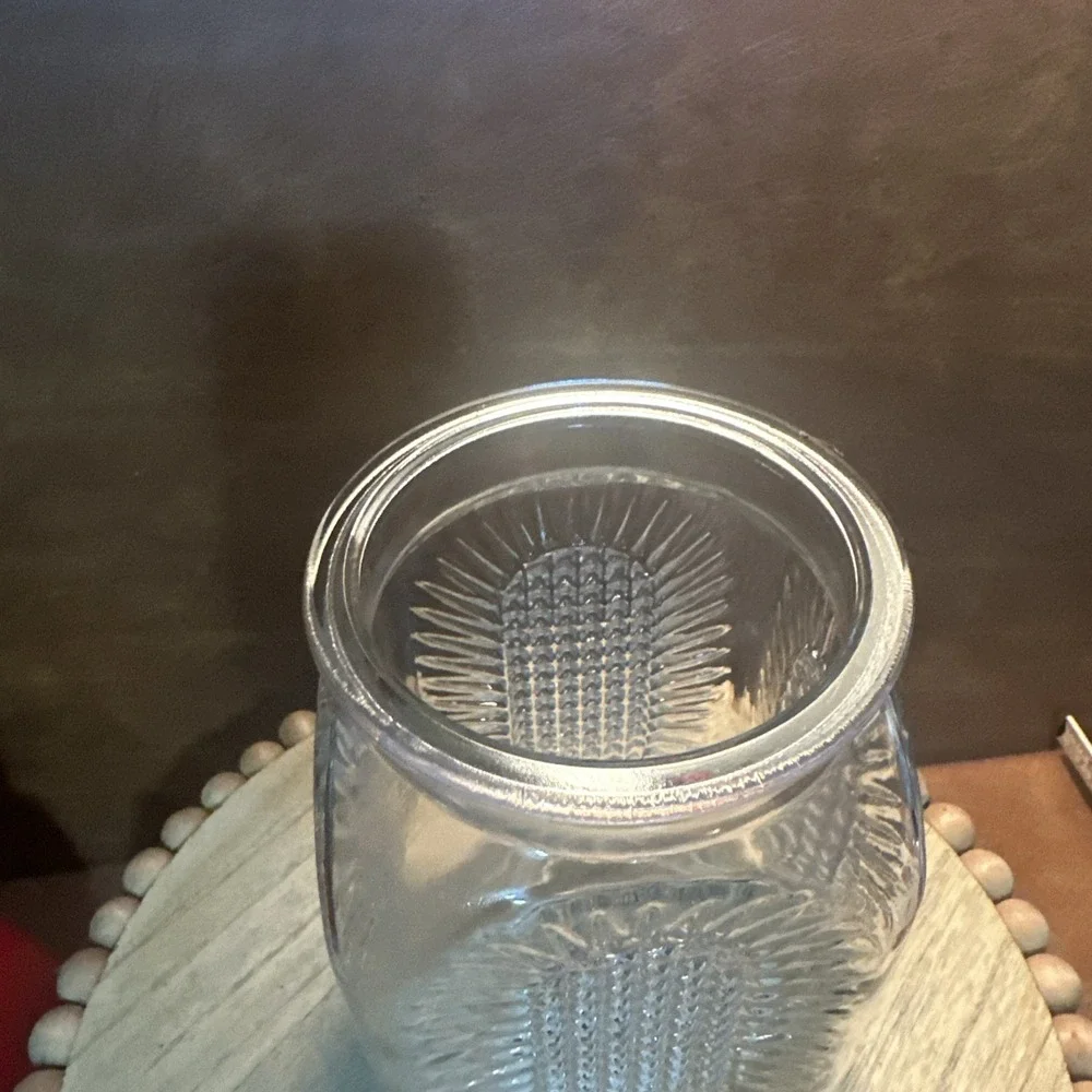 Vintage MCM Anchor Hocking Sunflower Apothecary Jar 9